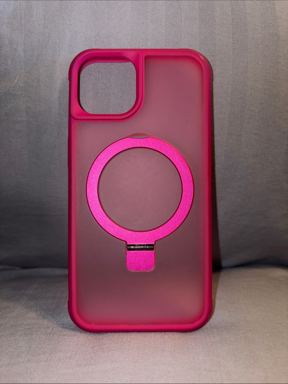 Pink Phone Case with Ring Stand - Compatible Cell Phone Accessory